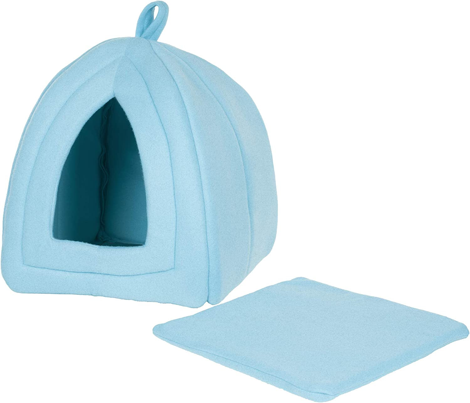 Cat House - Indoor Bed with Removable Foam Cushion - Pet Tent for Puppies, Rabbits, Guinea Pigs, Hedgehogs, and Other Small Animals by  (Blue)