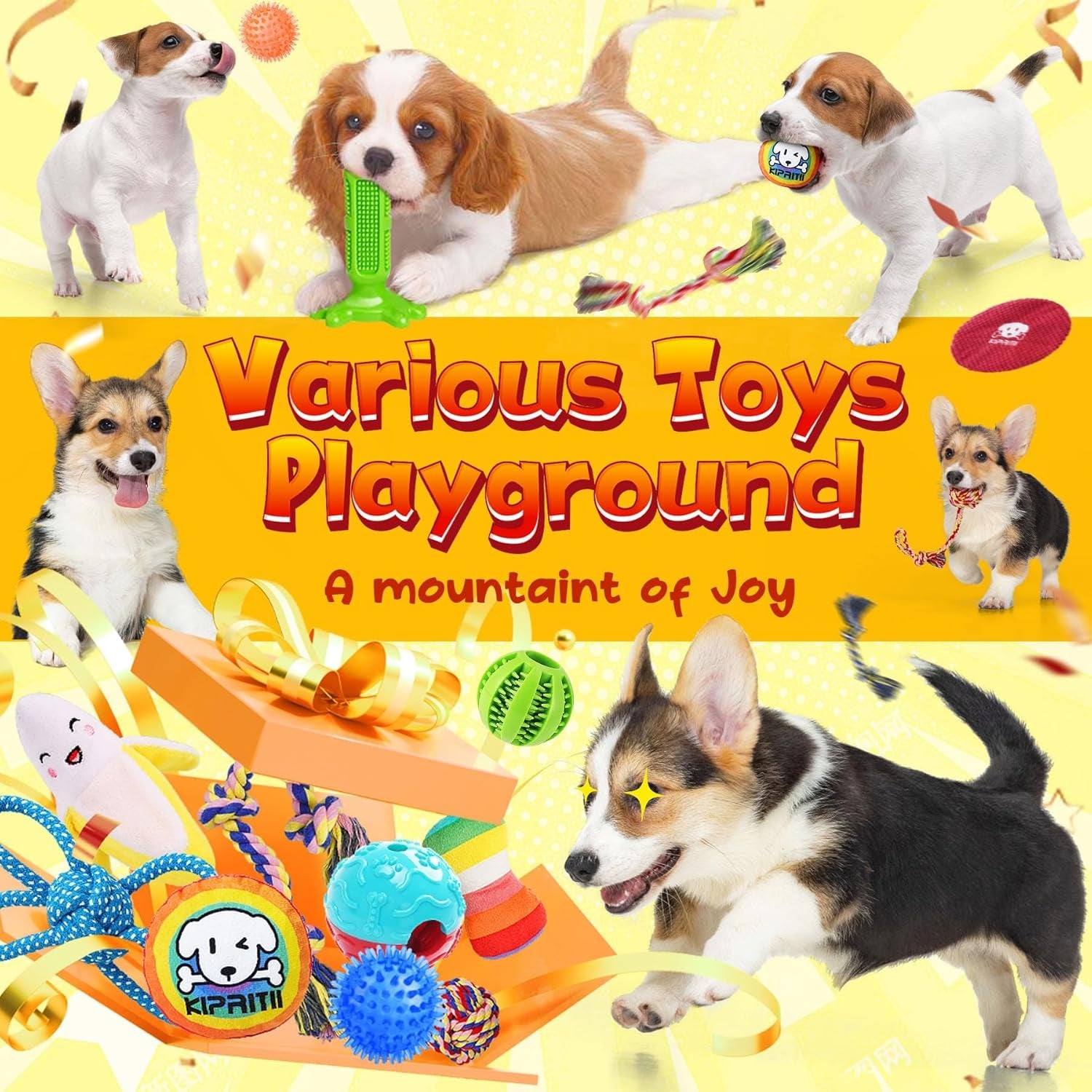 25 Pack Various Puppy Dog Toys for Teething, Entertainment & Interaction, Puppy Chew Toys Pack with Rope Toys, Treat Balls and Dog Squeaky Toys for Puppy & Small Dogs