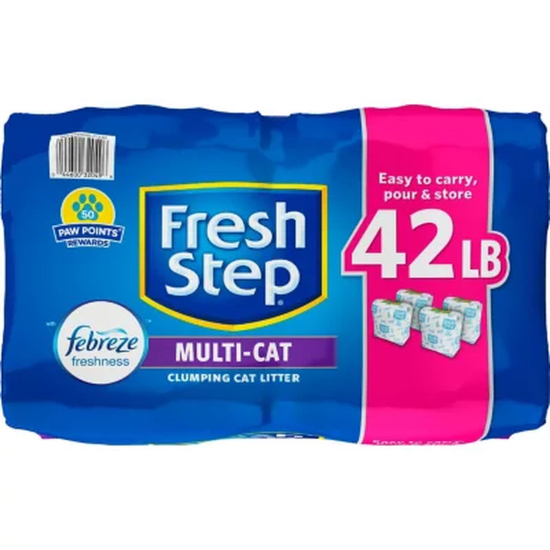 Fresh Step Extra Strength Multi-Cat Scented Clumping Litter W/ Febreze, 42 Lbs.