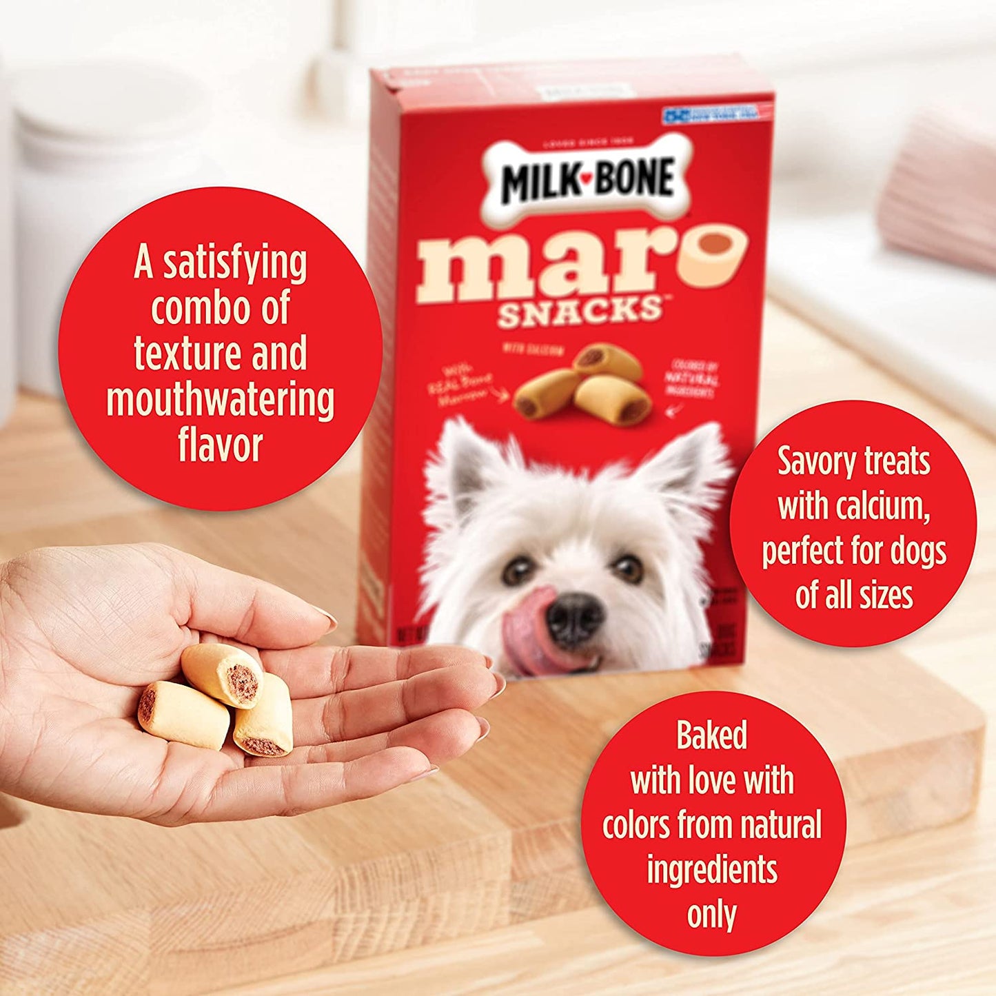 Marosnacks Dog Treats, Beef, 40 Ounce with Real Bone Marrow and Calcium