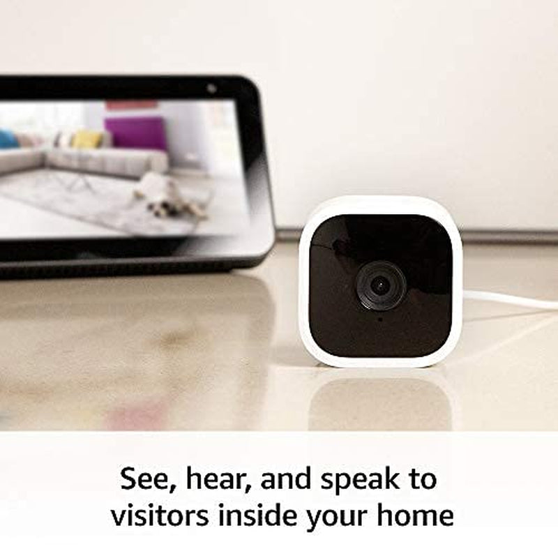 Mini – Compact Indoor Plug-In Smart Security Camera, 1080P HD Video, Night Vision, Motion Detection, Two-Way Audio, Easy Set Up, Works with Alexa – 2 Cameras (White)