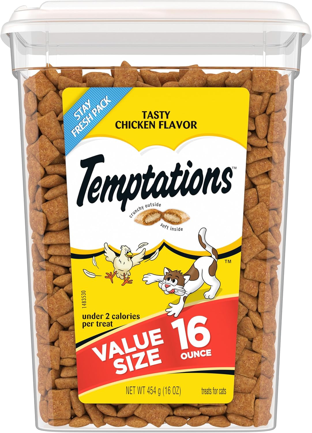 Classic Crunchy and Soft Cat Treats Tasty Chicken Flavor, 16 Ounce (Pack of 1)