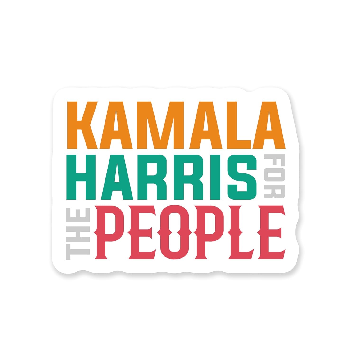 Kamala Harris for the People Sticker 3 Inches, Waterproof, White