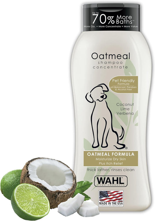 USA Dry Skin & Itch Relief Pet Shampoo for Dogs – Oatmeal Formula with Coconut Lime Verbena & Pet Friendly Formula, 24 Oz - Model 820004A