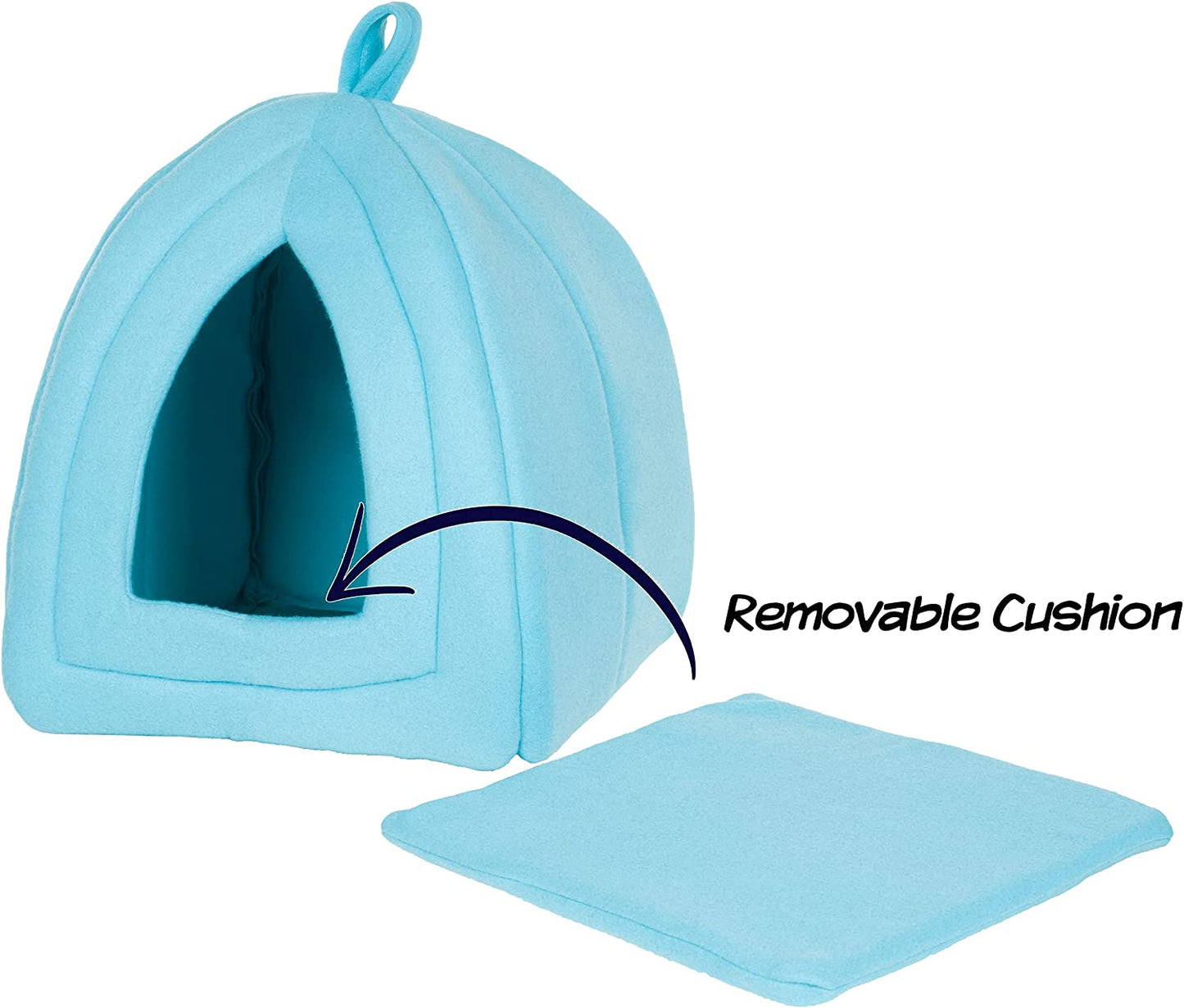 Cat House - Indoor Bed with Removable Foam Cushion - Pet Tent for Puppies, Rabbits, Guinea Pigs, Hedgehogs, and Other Small Animals by  (Blue)