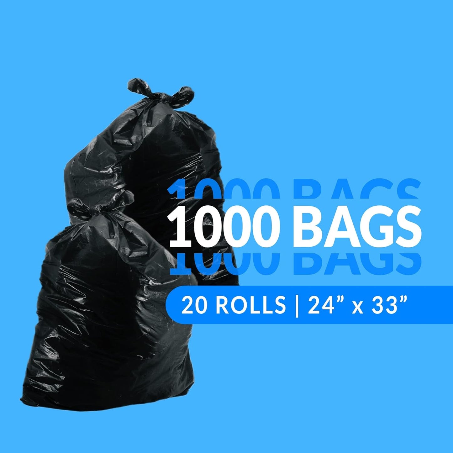 Supervalue 13 Gallon Trash Bags | 1000 Count Bulk | Tall Kitchen | Can Liners | Black Multi-Use Garbage Bags