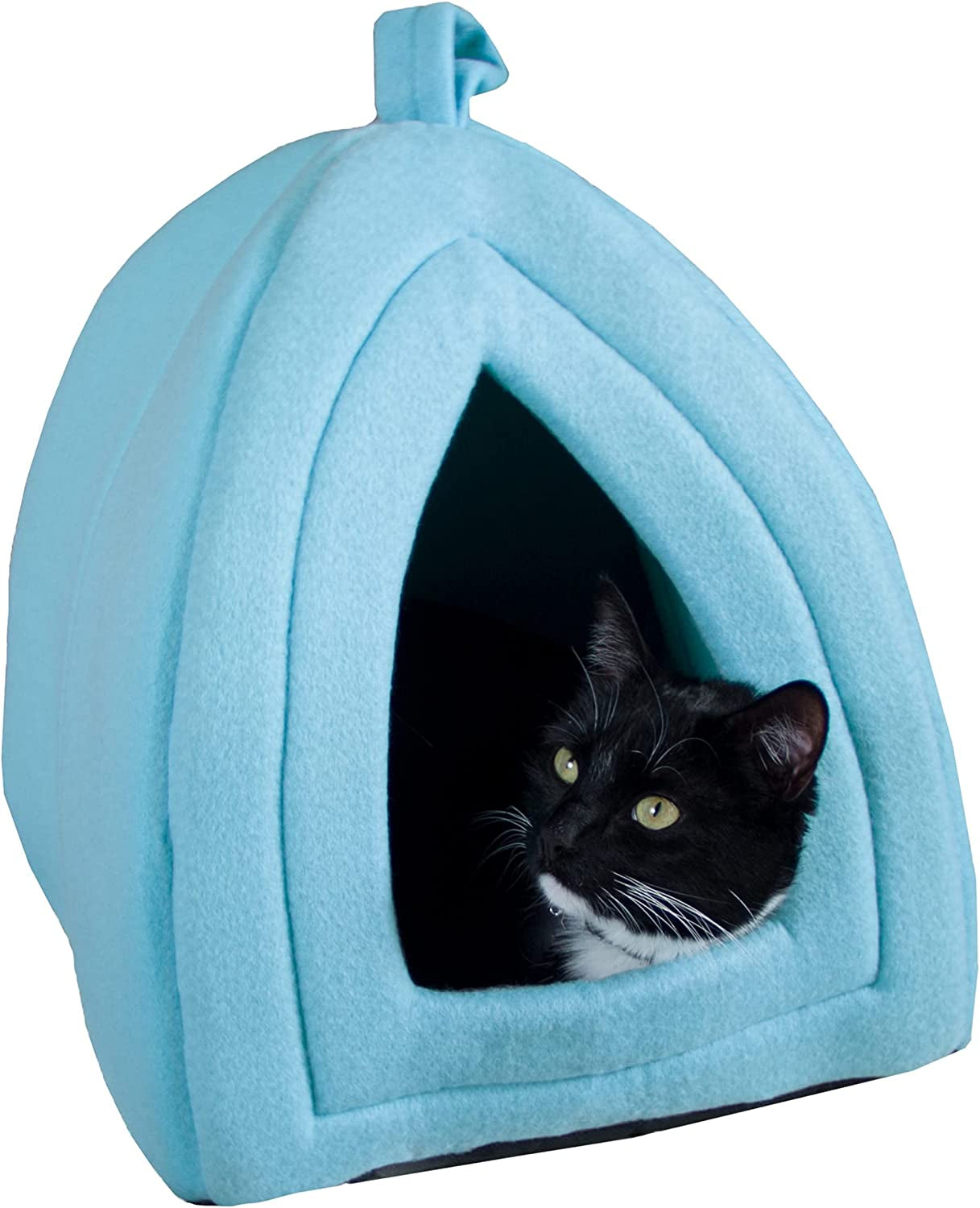 Cat House - Indoor Bed with Removable Foam Cushion - Pet Tent for Puppies, Rabbits, Guinea Pigs, Hedgehogs, and Other Small Animals by  (Blue)