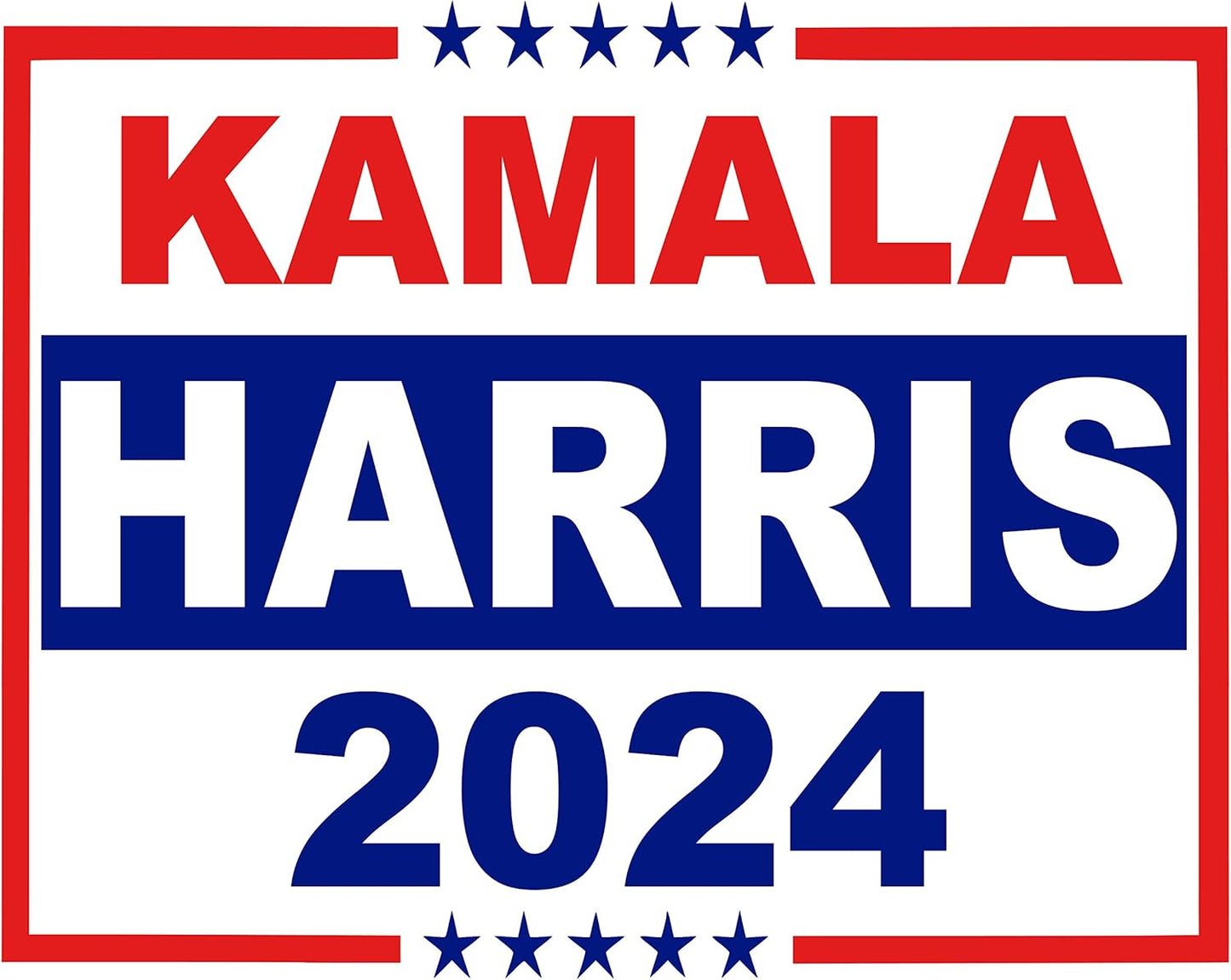 Kamala Harris 2024 Red White & Blue Yard Sign with Metal H Stake