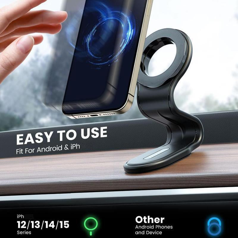 Flexible and Bendable Car Phone Holder, 1 Count Portable Magnetic Phone Mount, Car Phone Holder for Car Dashboard, Universal Car Interior Accessories