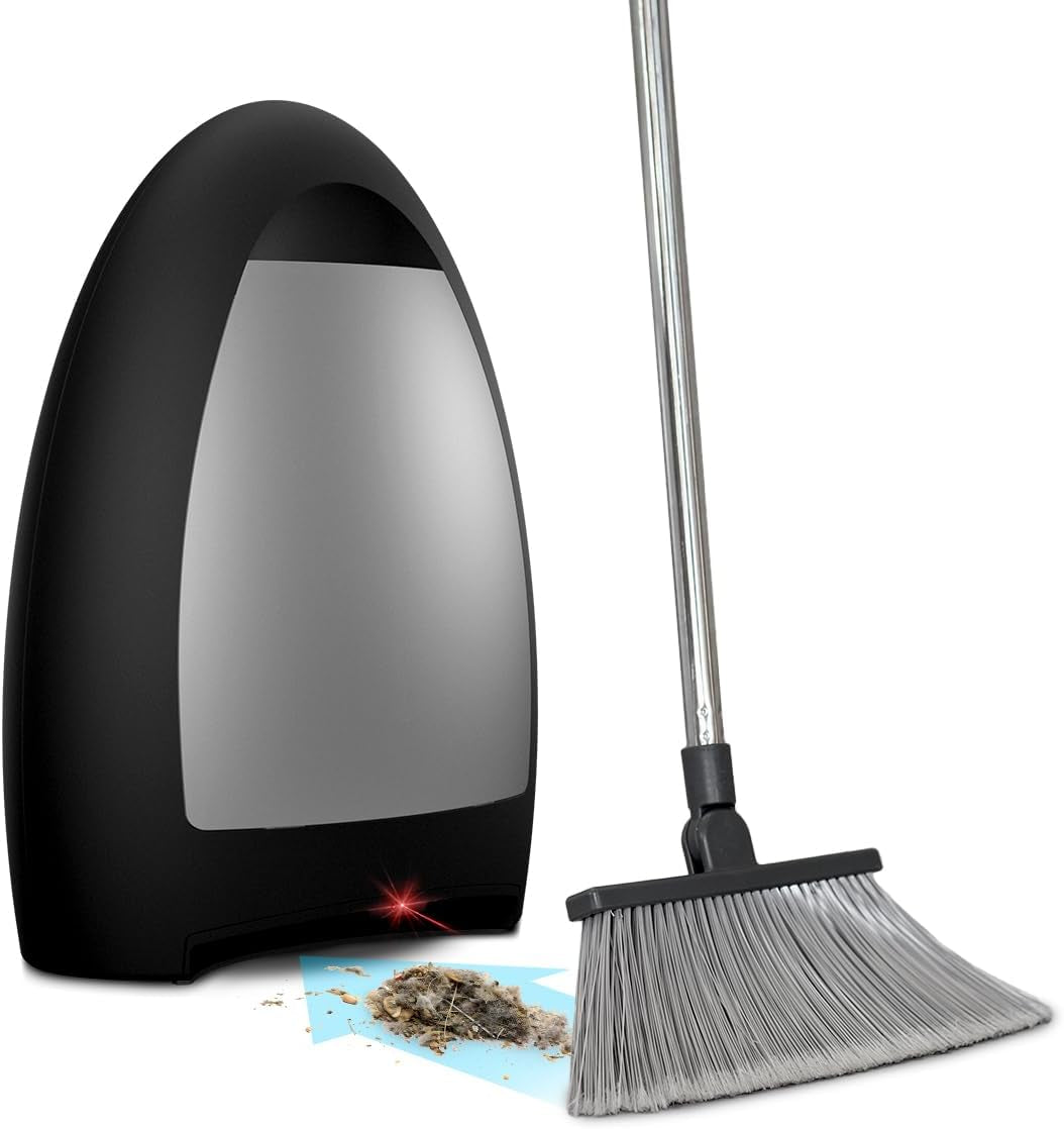 Eyevac Home Touchless Vacuum Automatic Dustpan - Great for Sweeping Pet Hair Food Dirt Kitchen - Fast & Powerful, Corded Canister Vacuum, Bagless, Automatic Sensors, 1000 Watt (Matte Black)