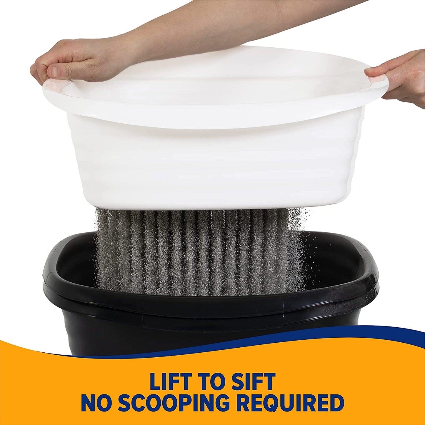 Arm & Hammer Large Sifting Litter Box Scoop Free Cat Litter Tray with Microban, Made in USA