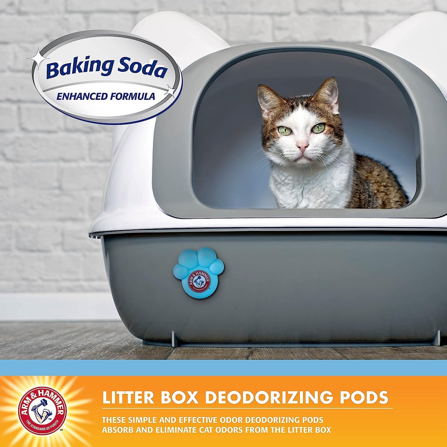 Pets Cat Litter Box Deodorizing Pods 2 Pods, Fresh Breeze Scent | 2 Cat Litter Box Deodorizer from Arm and Hammer | Combats Cat Odors | 2 Adhesive Devices