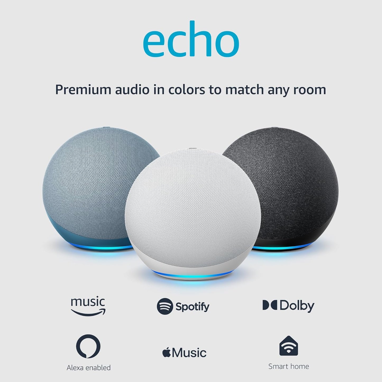 Echo (4Th Gen) | with Premium Sound, Smart Home Hub, and Alexa | Twilight Blue