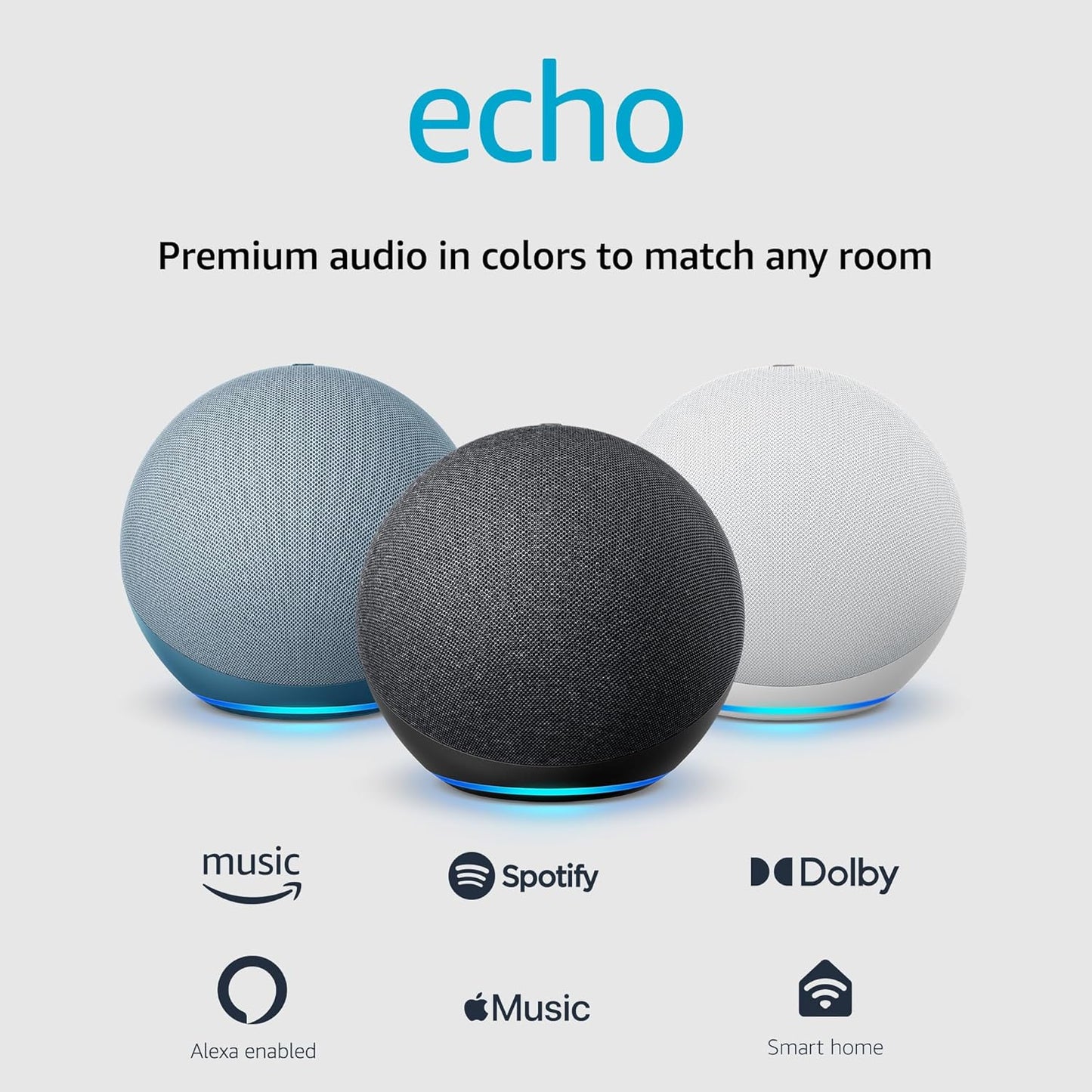 Echo (4Th Gen) | with Premium Sound, Smart Home Hub, and Alexa | Twilight Blue