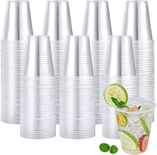 480 Pack 12Oz Clear Plastic Cups,Disposable Drinking Cups,Hot and Cold Drink Container for Water, Juice, Soda, Milk