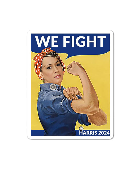 KAMALA HARRIS WE FIGHT 3 INCH STICKER, Trending Best Seller Viral KAMALA 2024 STICKER NOT a Car Decal! NOT Dishwasher Safe, Perfect for Laptops Cell Phones Toolboxes