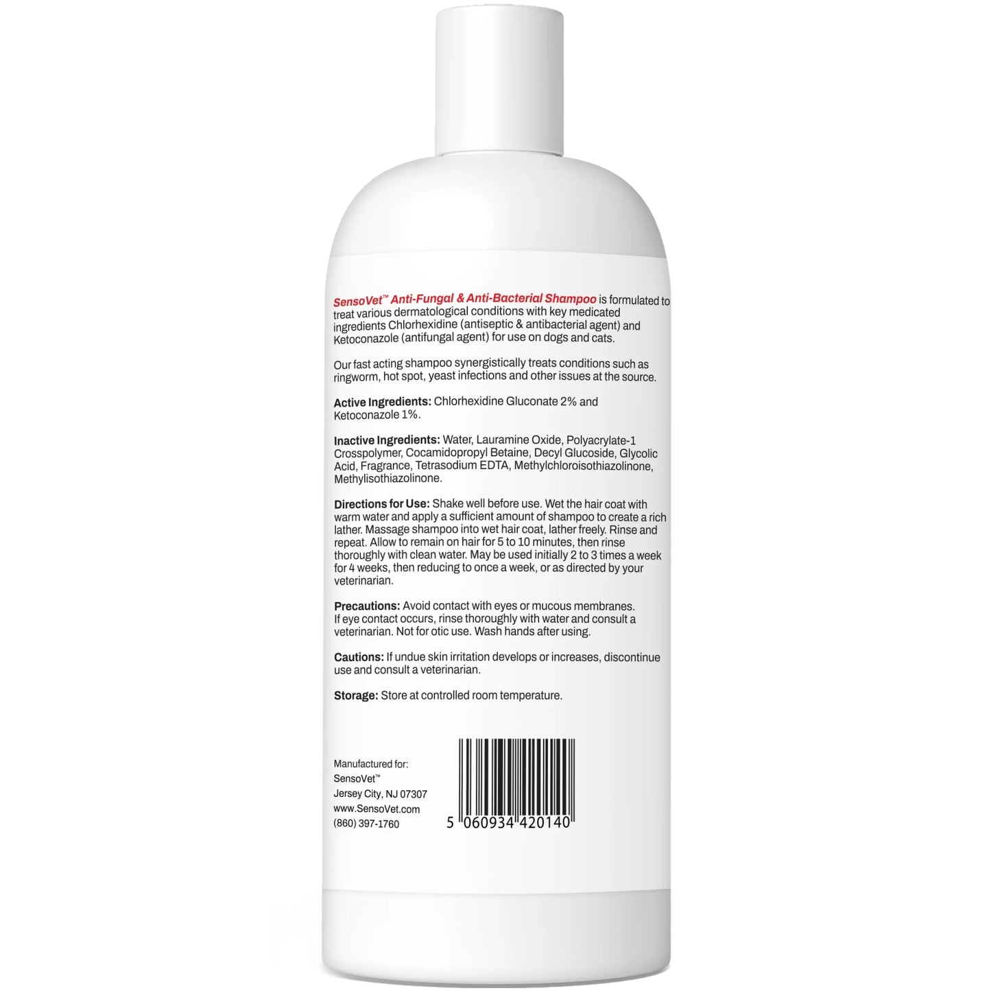 Anti-Fungal & Anti-Bacterial Medicated Shampoo for Dogs & Cats