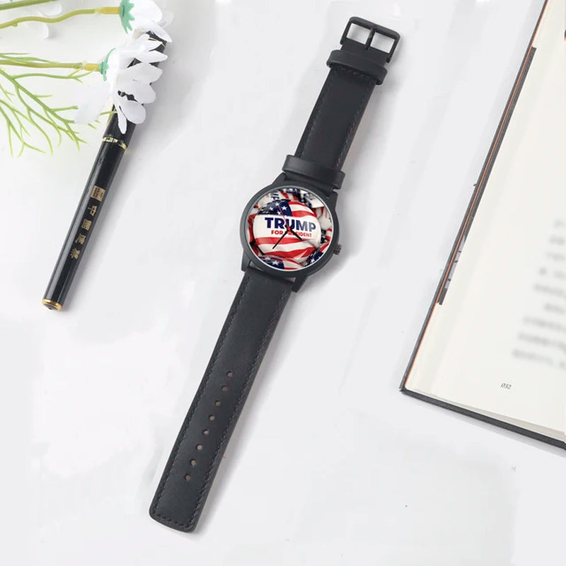 Factory Store US Flag Trump Design Cool Style President Election Souvenir Gifts for Supporter Men'S Quartz Wrist Watch