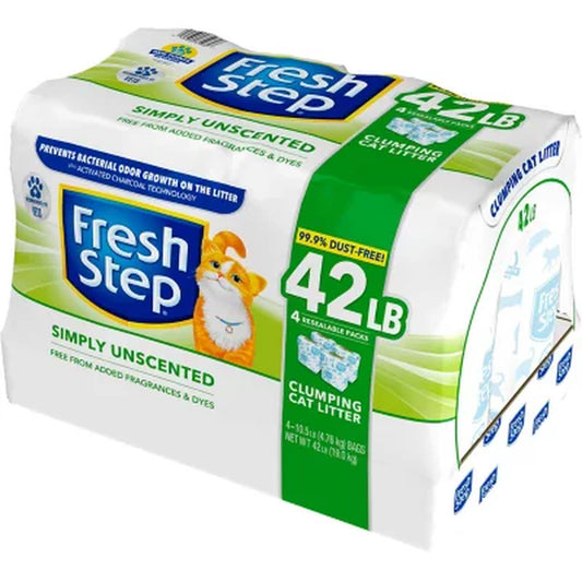 Fresh Step Simply Unscented Clumping Cat Litter, 42 Lbs.