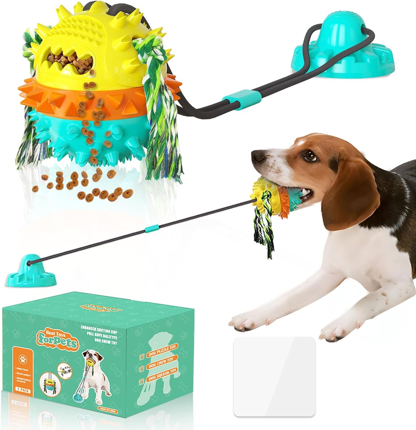 Dog Toys for Aggressive Chewers Interactive Indestructible Puzzle Stimulating Chew Toy Suction Cup Tug of War Enrichment Rope Boredom Busy Self Play Food Teething Puppy Dispensing Squeaky Ball Dogs