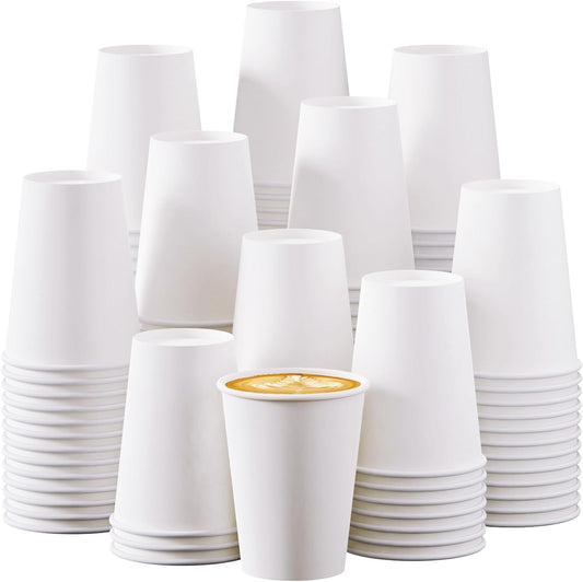 12 Oz Disposable Paper Cups,270 Pack Paper Coffee Cups,Disposable Hot Drinking Cups