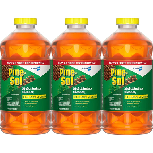 Pine-Sol Multi-Surface Cleaner, 2X Concentrated Formula, Original Pine, 80 Fl Oz, Pack of 3