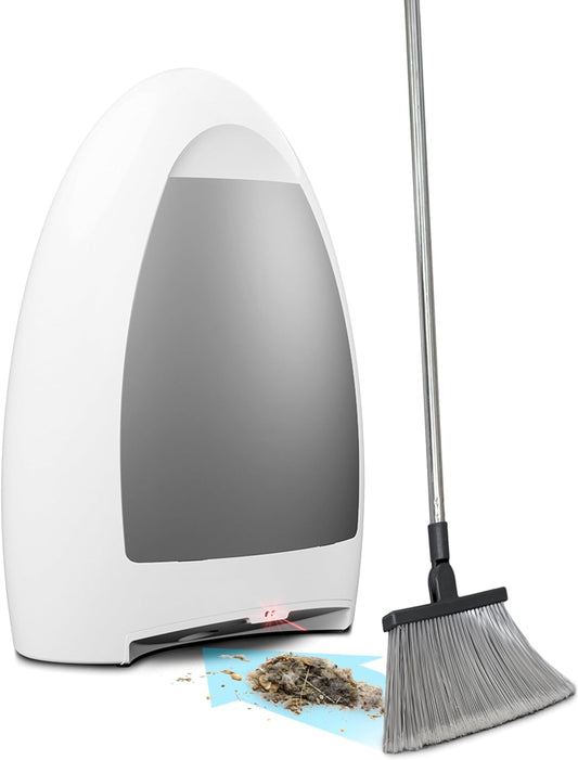 Eyevac Home Touchless Vacuum Automatic Dustpan - Great for Sweeping Pet Hair Food Dirt Kitchen - Ultra Fast & Powerful, Corded Canister Vacuum, Bagless, Automatic Sensors, 1000 Watt (White)