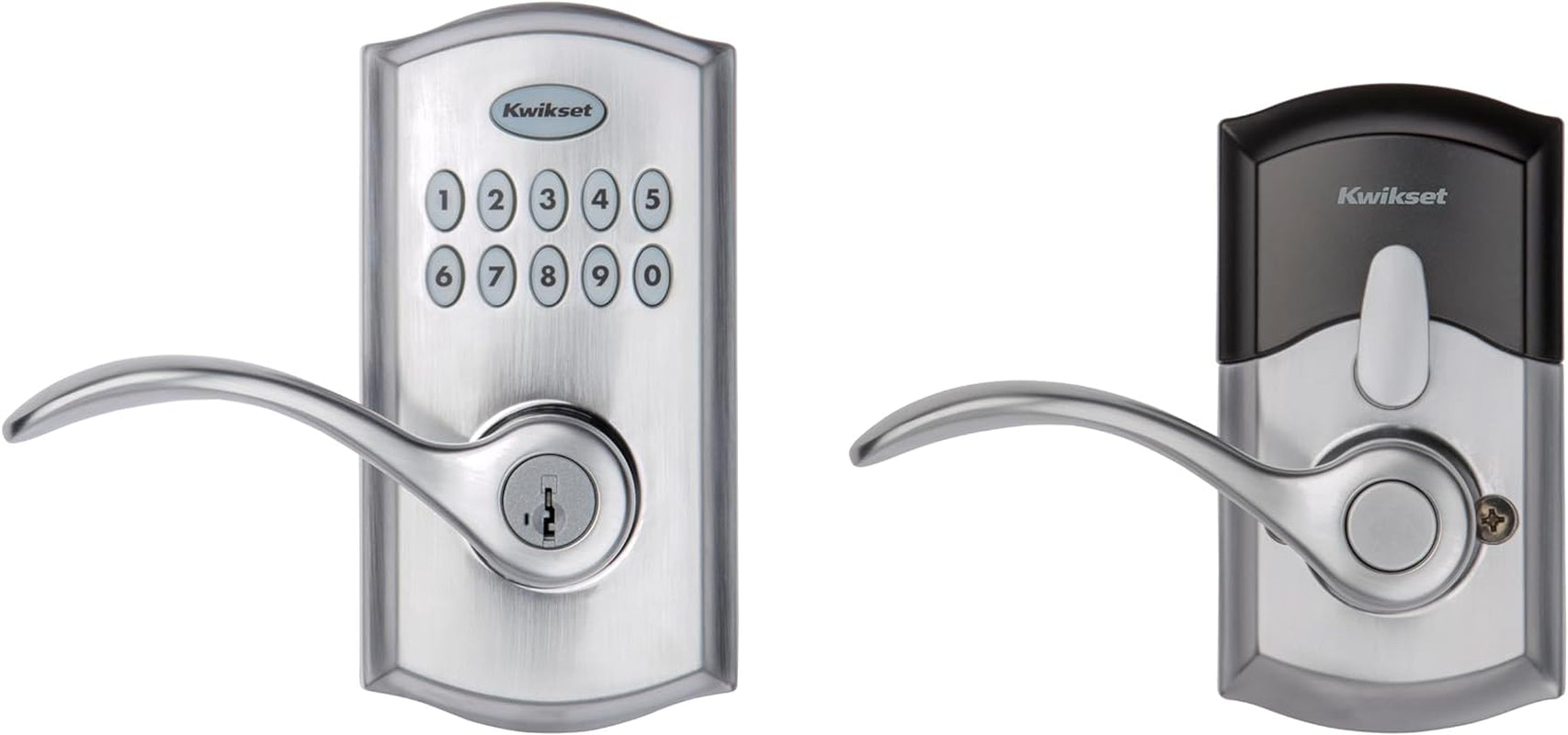 955 Keyless Keypad Door Lock, Electronic Lever Deadbolt, 3 Entry Modes, Auto Lock, Smartkey Security - Satin Chrome