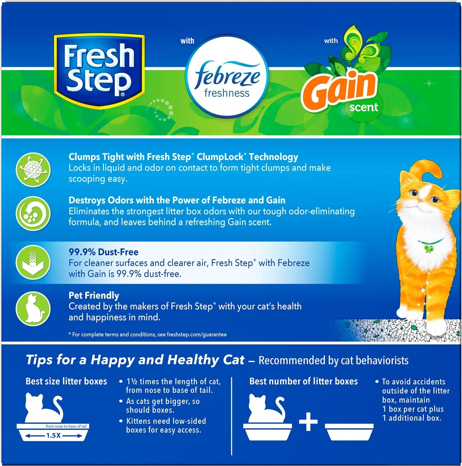 Clumping Cat Litter with Febreze Gain Scent, Activated Charcoal for Odor Control, 14 Pounds