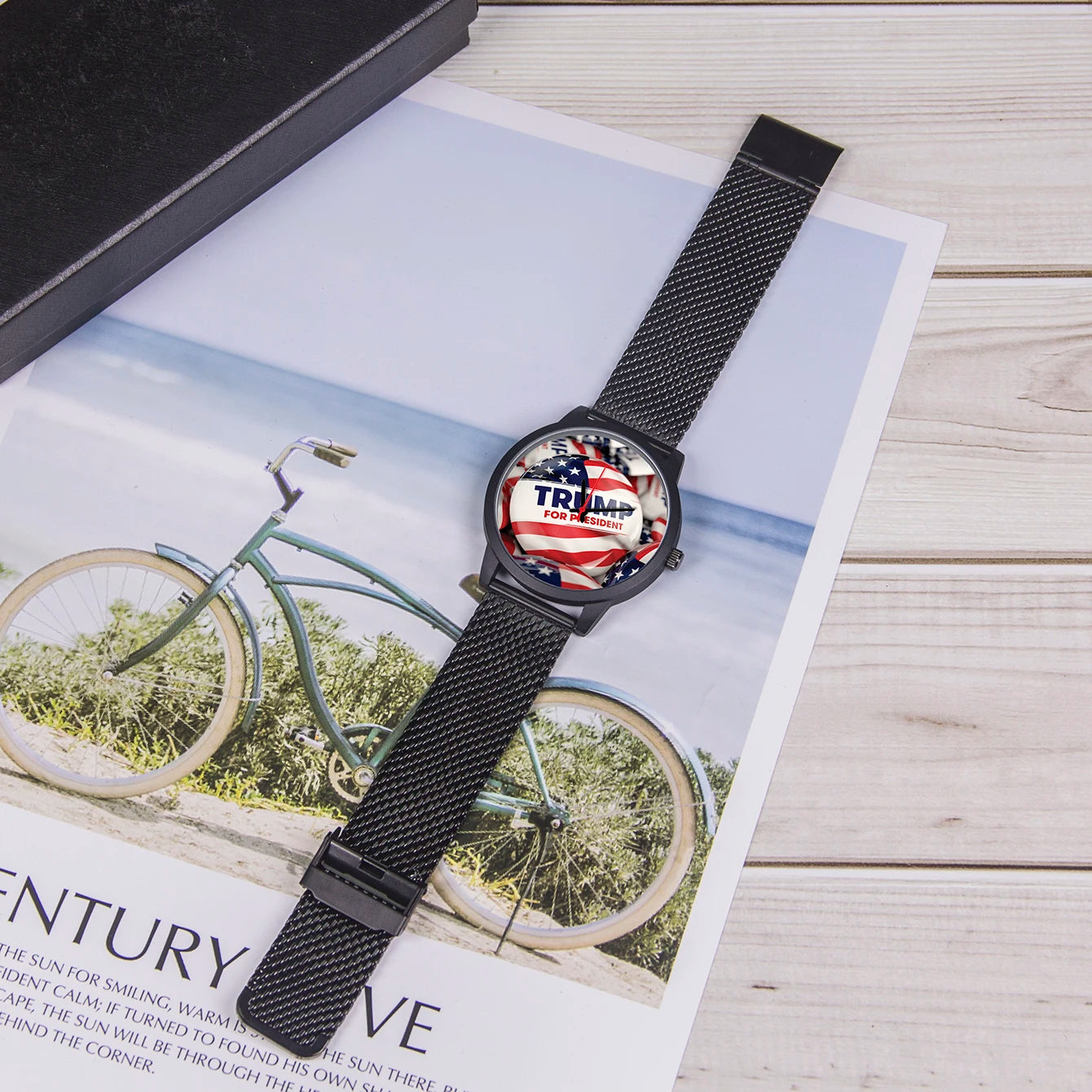 Factory Store US Flag Trump Design Cool Style President Election Souvenir Gifts for Supporter Men'S Quartz Wrist Watch