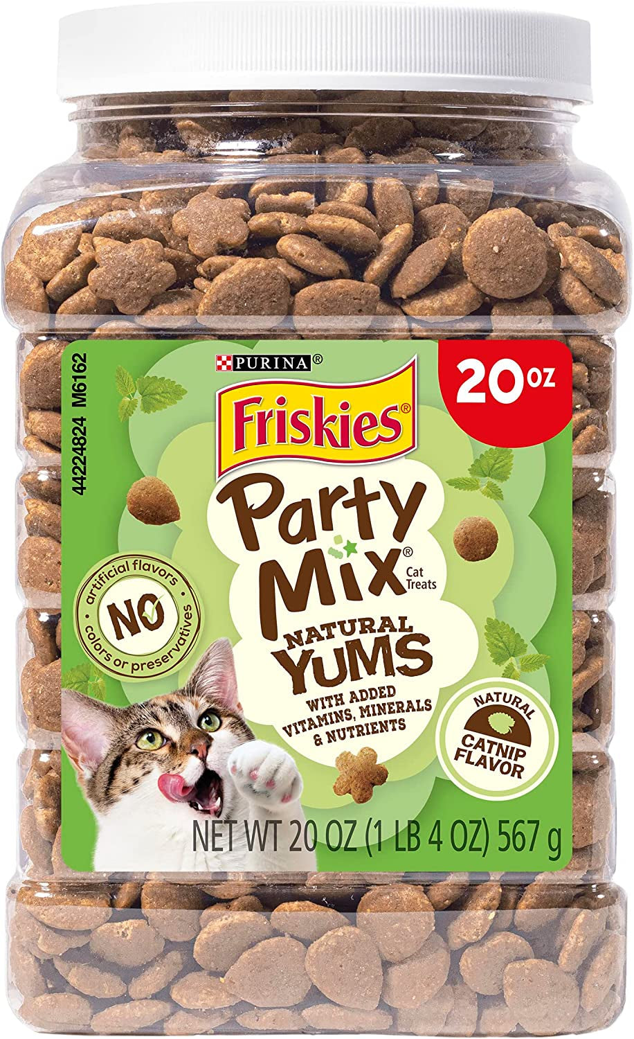 Purina  Made in USA Facilities, Natural Cat Treats, Party Mix Natural Yums Catnip Flavor - 20 Oz. Canister