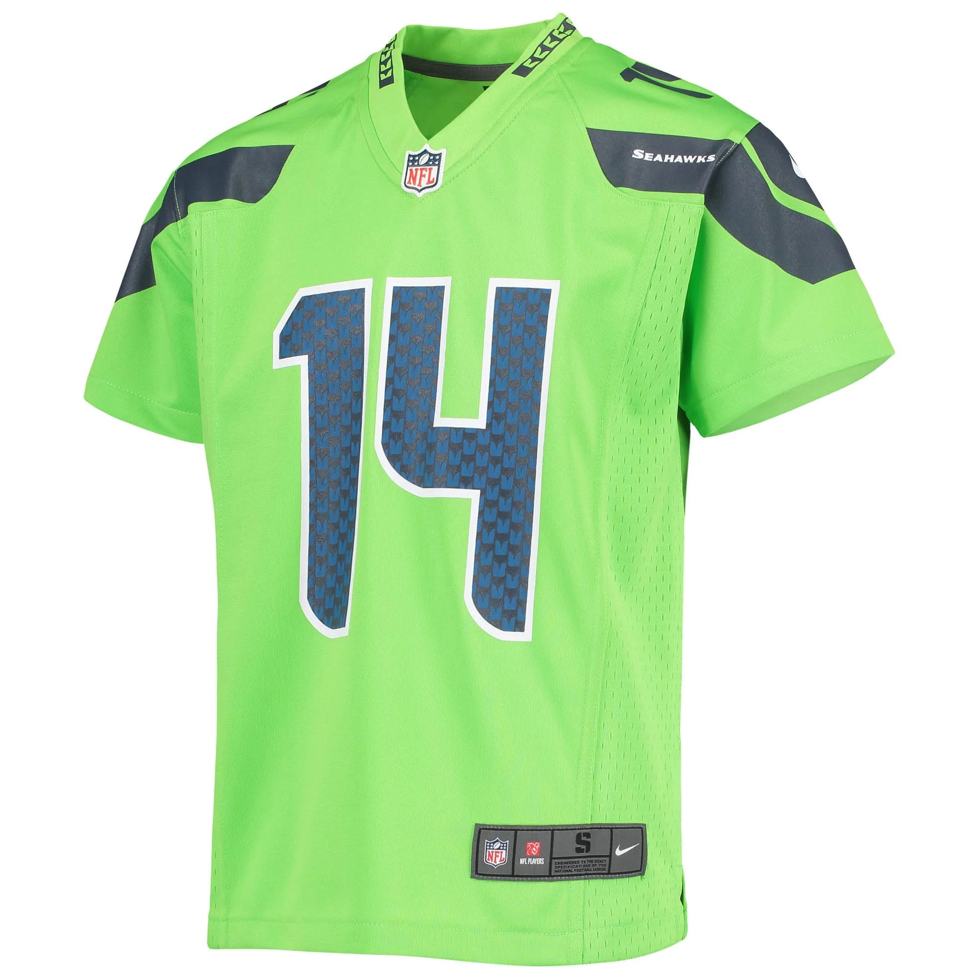 Youth  DK Metcalf Neon Green Seattle Seahawks Game Jersey