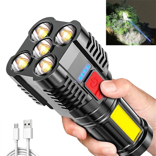 10000 LM LED Flashlights, Powerful Handheld Tactical Flashlight, LED Flashlights Searchlights, Ultra Bright USB Rechargeable Flashlight for Outdoor, Camping, Emergency